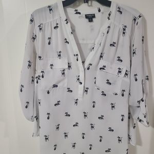 Cat Print Blouse • TORRID • Size 00